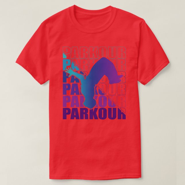 Parkour Freerunning Street Workout Acrobatic 46 T Shirt (Design framsida)
