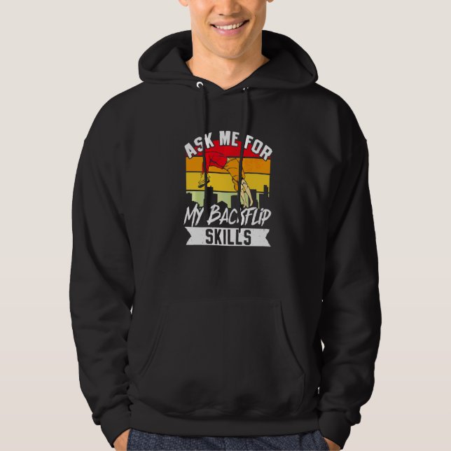 Parkour Freerunning Traceur Atlet Backflip Fråga M Hoodie (Framsida)