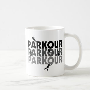 Parkour frigör spring kaffemugg