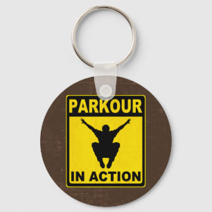 Parkour i handlingSignboard Nyckelring