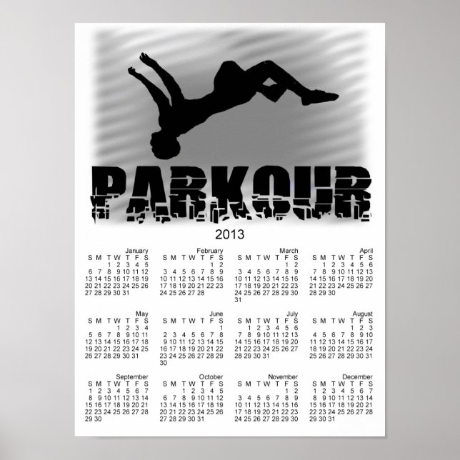 Parkour Idrottsman 2013-kalendern poster (Framsidan)