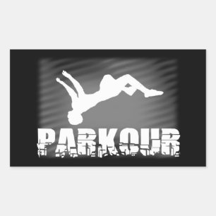 Parkour idrottsman-dekal rektangulärt klistermärke