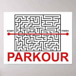 Parkour Labyrint Rolig Affisch
