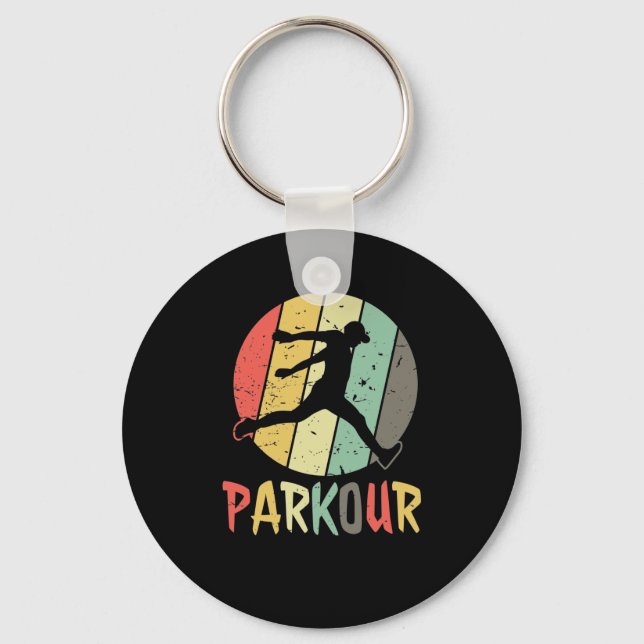 Parkour Logo in Retro Farben Nyckelring (Framsida)