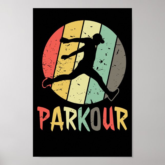 Parkour-Logotypen i Retro Farben Poster (Framsidan)