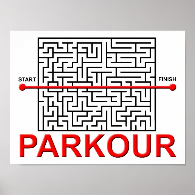Parkour Maze Funny Poster (Framsidan)