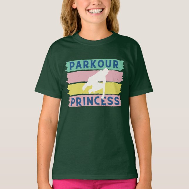 Parkour Princess Green T Shirt (Framsida)
