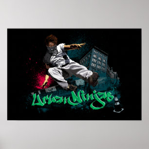 Parkour - stads- Ninjas Poster