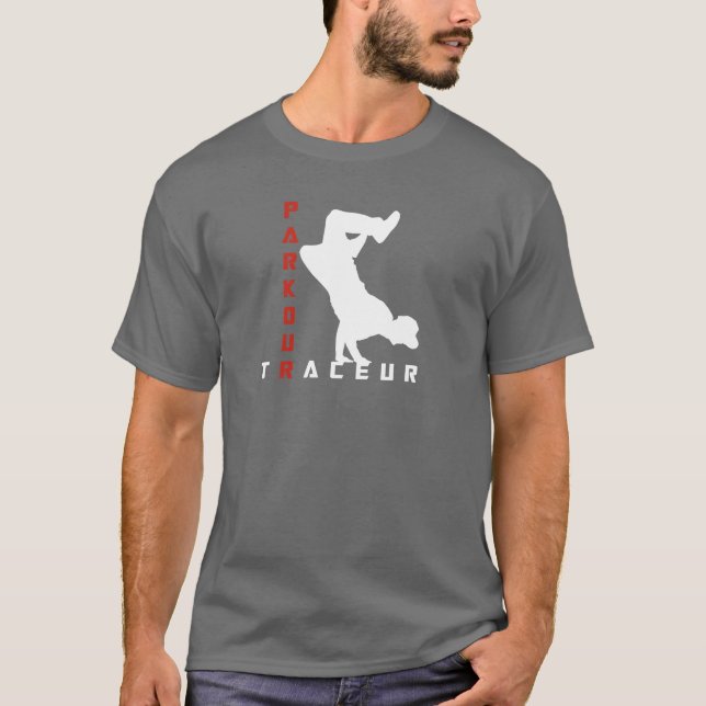 Parkour Traceur T-tröja Tee Shirt (Framsida)