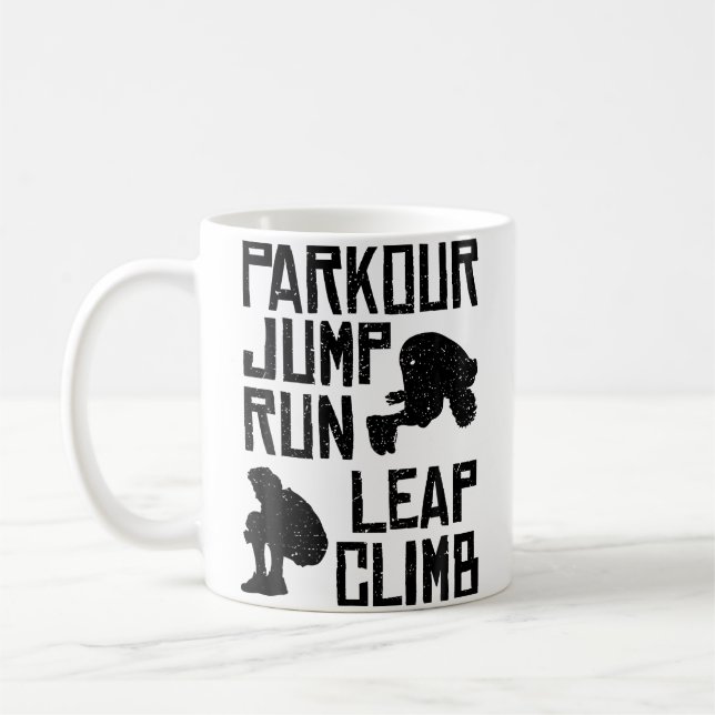 Parkour Tröja - Hoppa Springa Hoppa Klättra Kaffemugg (Vänster)