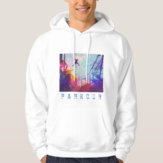 Parkour Urban Barstacle Course Free RunAnpassnings Hoodie (Framsida)