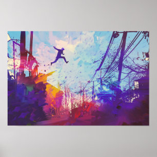 Parkour Urban Barstacle Course Poster