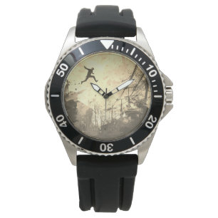 Parkour Urban Free Runing Free Styling Art Sepia Armbandsur