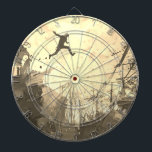 Parkour Urban Free Runing Free Styling Art Sepia Darttavla<br><div class="desc">En modern konstnärs intryck av att parkour utövas på en gata i städerna på sepia-toner.</div>