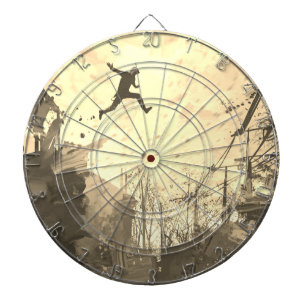 Parkour Urban Free Runing Free Styling Art Sepia Darttavla