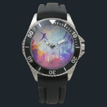 Parkour Urban Free Runing Freestyling Modern Art Armbandsur<br><div class="desc">En modern konstnärs intryck av att den populära extrema parkour-idrotten utövas på en färglös urbana gata.</div>