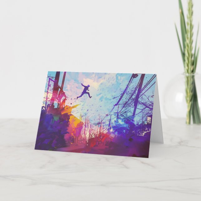 Parkour Urban Free Runing Greeting Card - tomt Kort (Framsida)
