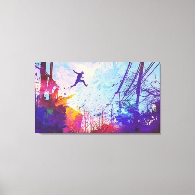 Parkour Urban Free Running Canvas Wall Art (Framsida)