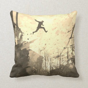 Parkour Urban Free Running Freestyling Art Sepia Kudde