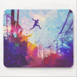 Parkour Urban Free Running Mouse Pad Musmatta<br><div class="desc">En färgstark konstnärs intryck av att parkour utövas på en urbana bakgata. Designad för dig av Evco Studio.</div>