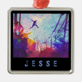 Parkour Urban Free Running Sport Personlig Namn Julgransprydnad Metall