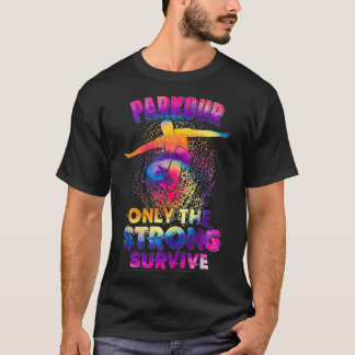 Parkour Urban Gymnast Colorful Rainbow Design Gift T Shirt