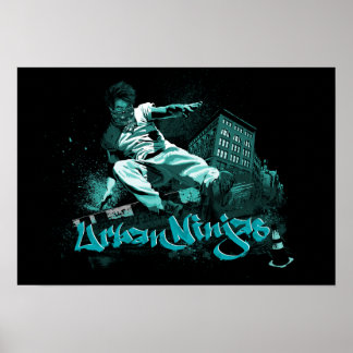Parkour - Urban Ninjas Teal Poster