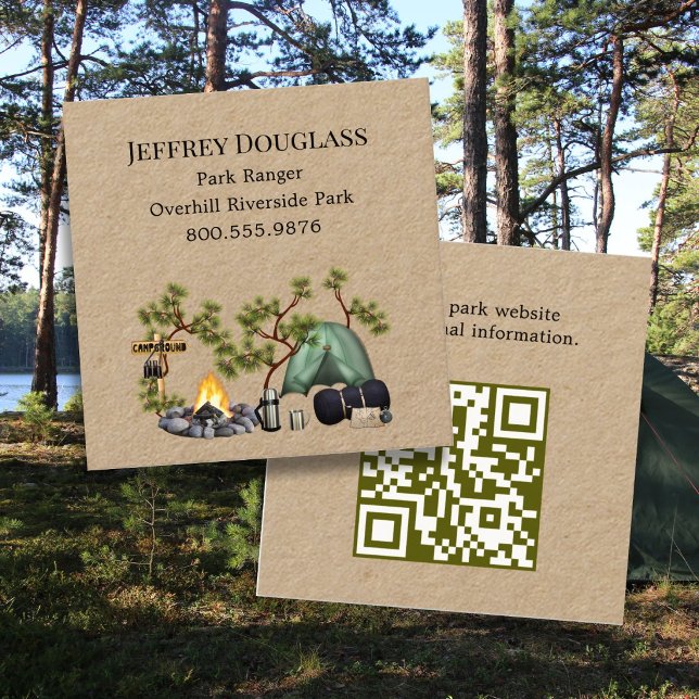 Parkvakt Skogsbruk Camping Fyrkantigt Visitkort (Skapare uppladdad)