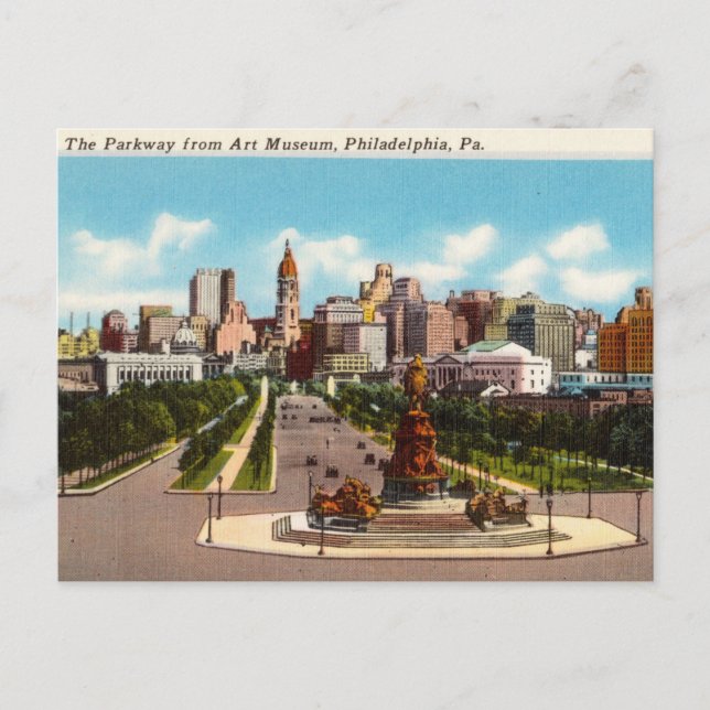 Parkway, Philadelphia, Pennsylvania Vykort (Framsida)