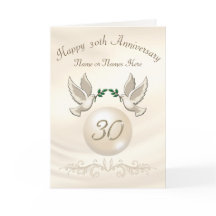 Pärla 30-års bröllopsjubileum-kort, Personliga