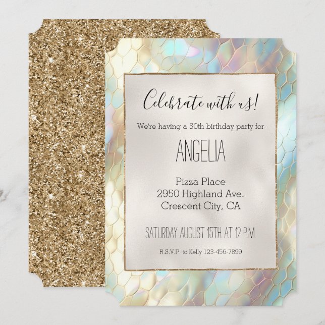 Pärla Akva Orm Inbjudningar (Fram/baksida)