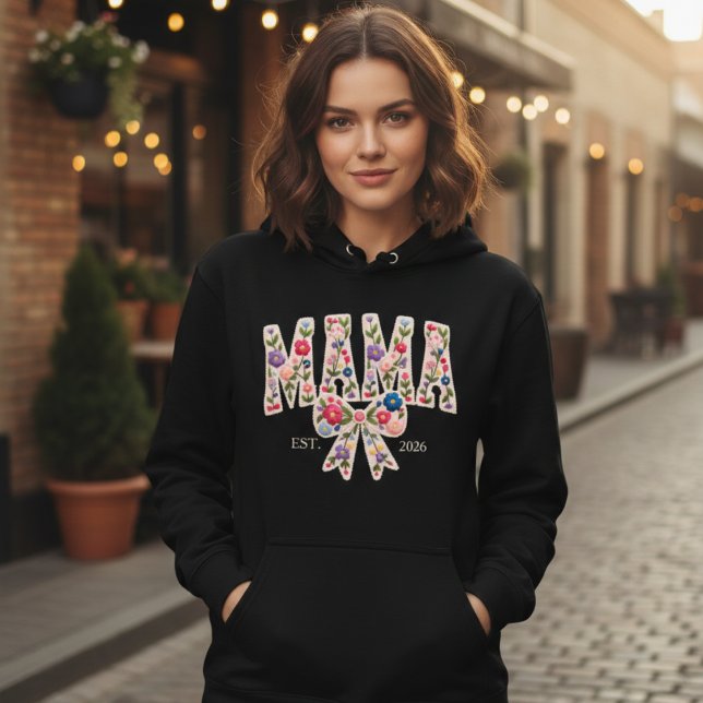 Pärla Blommig Mama Varsity Elegant Feminint T Shirt (Skapare uppladdad)