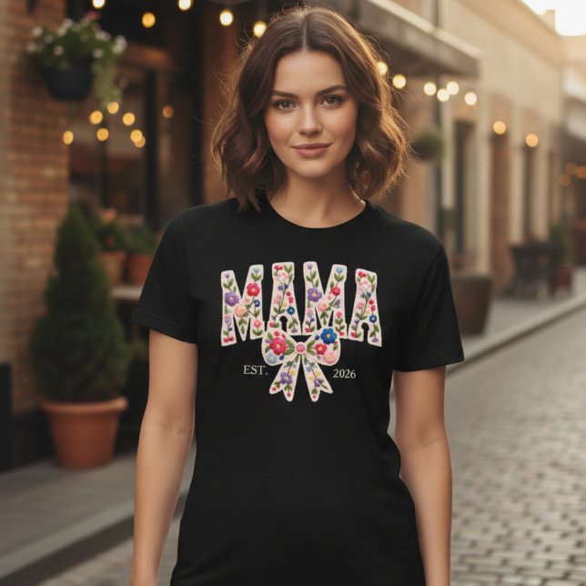 Pärla Blommig Mama Varsity Modern Femininitet T Shirt (Skapare uppladdad)