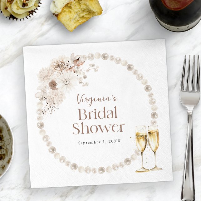 Pärla Bröllopsdusch Pappersservett (Pearls Bridal Shower Napkins
)