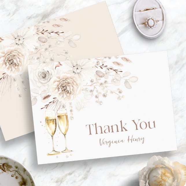 Pärla Bröllopsdusch Tack Kort (Pearls Bridal Shower Thank You Card
)