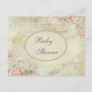 Pärla- & för snöreshabby chicro baby shower inbjudningar
