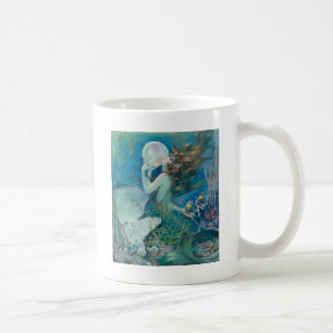 Pärla för vintagesjöjungfruinnehav kaffemugg