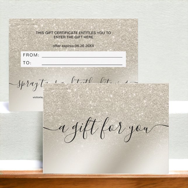 Pärla glitter elfenbensombre guld spray tans (pearl glitter ivory ombre gold spray tans)