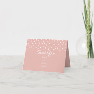 Pärla Konfetti på Rosa Guld Bröllop Tack Kort