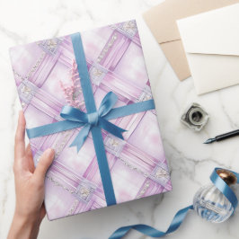 Pärla Lila Rosa Bröllopsdusch Presentpapper