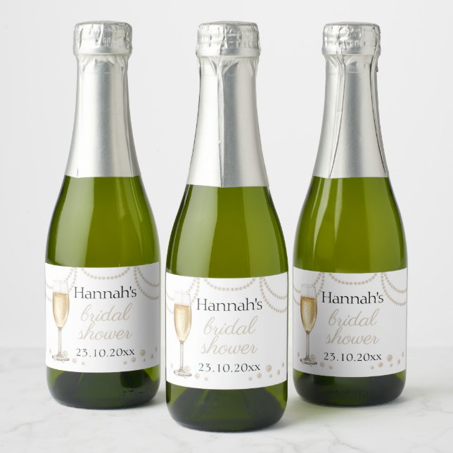 Pärla Prosecco elegant Bröllopsdusch små bubblor (Flaskor)