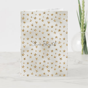 Pärla Vitt Guld Glitter Gnista Stjärnor Kort