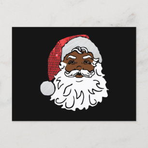 pärlad svart jultomte helg vykort