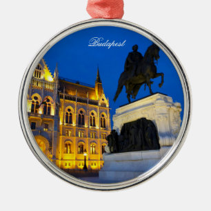 Parlament av Budapest vid natt Julgransprydnad Metall