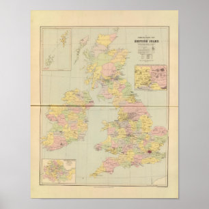 Parlamentarisk karta, brittiska Isles Poster