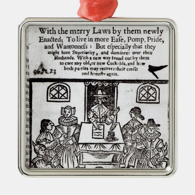 Parlamentet av kvinnor, 1656 julgransprydnad metall (Framsidan)