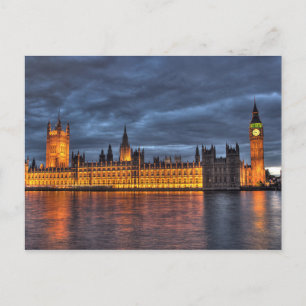 Parlamentet/Big Ben, London UK Vykort