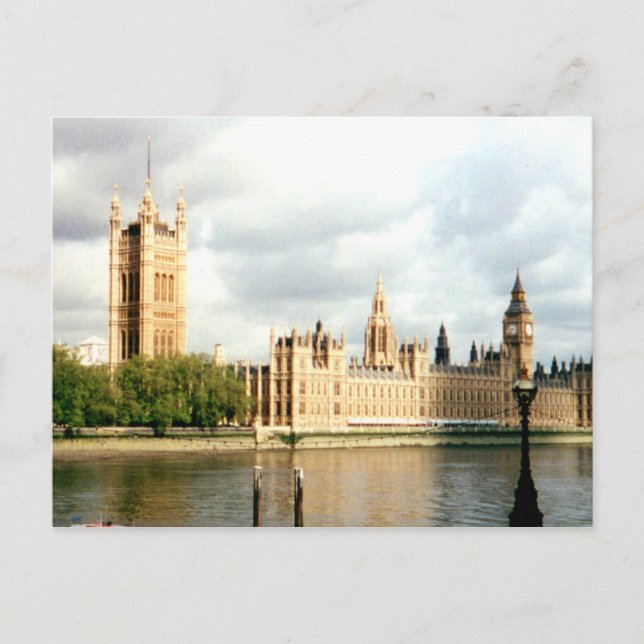 Parlamentet, Big Ben, Thames River Landscape Vykort (Framsida)