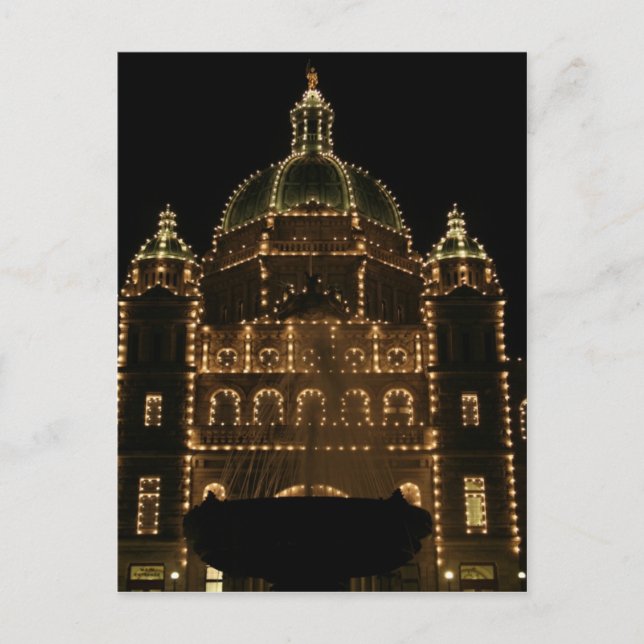 Parlamentet i natt vykort (Framsida)