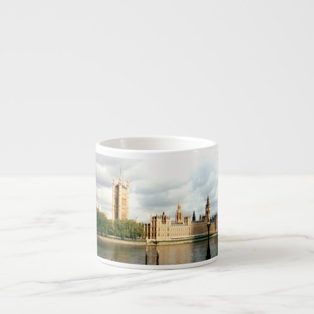 Parlamentet London Big Ben Themsen, Landskap Espressomugg (Framsidan)